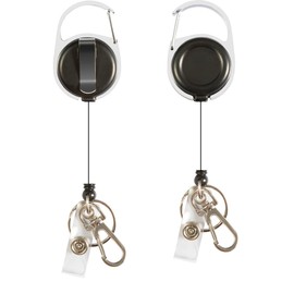 Hanging Name Badge Reel Clip Keychain Extendable 2pcs Name Tag Reel Reel Holder Reel Holder Reel with Elastic Strap Recoil Ring Carabiner Clip for Commuter Pass Case Length 24.8 inches (63 cm) Length