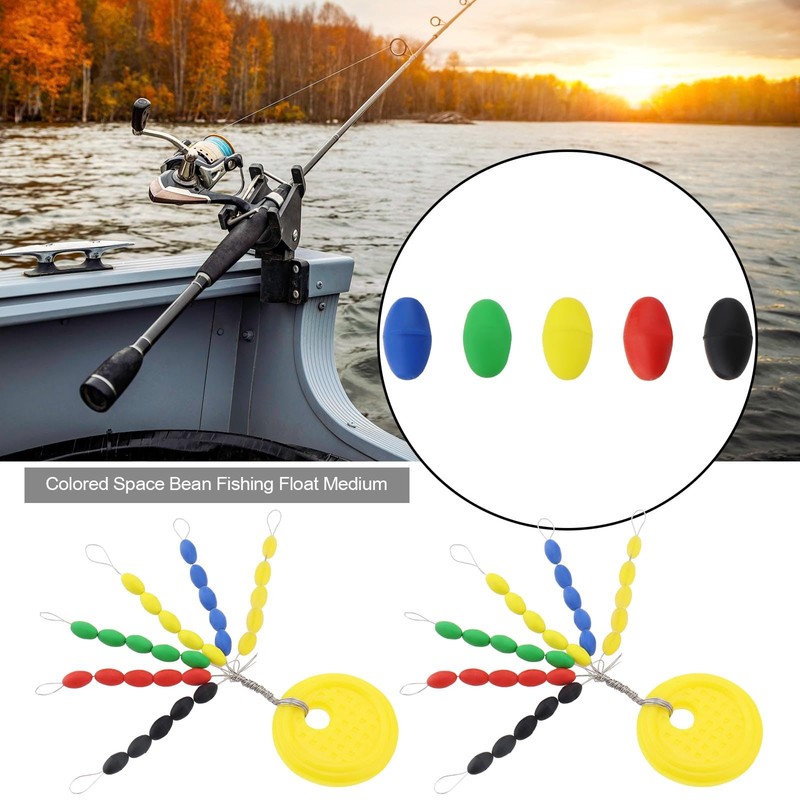 OTOTEC 10 Sets Rubber Fishing Stoppers 30-in-1 Oval Colourful Space
