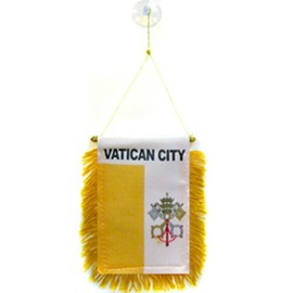 Wholesale lot 3 Vatican City Mini Flag 4"x6" Window Banner w/ suction cup