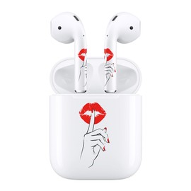 RockMax for AirPods 2nd Generation Skin, Red Lips Stickers for AirPods 2 and Charging Case, Easy to Apply Wrap, Custom Gift for Teens and Women