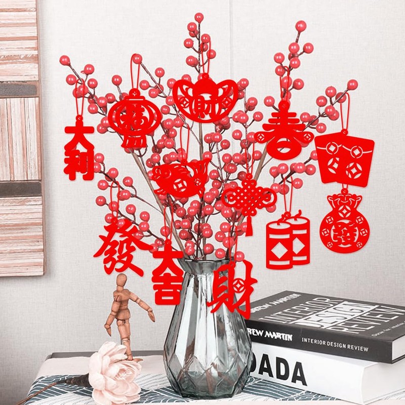 Bekecidi 12 Pieces 2024 Chinese New Year Decorations, Chinese Knot