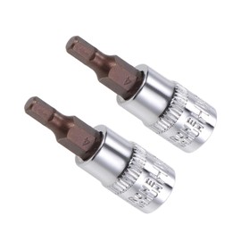 CoCud Hex Bit Socket, Metric H4 (4mm) Bit 1/4" Drive 1.5" Long, S2 Alloy Steel Heat Treated CR-V Socket - (Applications: for Fastener Application), 2-Pieces
