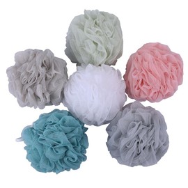 Pufs de malla (60 g/pc) esponja de baño y ducha esponja exfoliante de malla – ideal para lavado de cuerpo paquete de 6