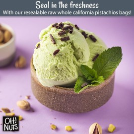 Pistachios No Shell | Raw - 100% Natural | 8 oz | Raw Whole California Pistachios | Packed in New York Zip-Seal Bag for Exceptional Freshness by Oh Nuts