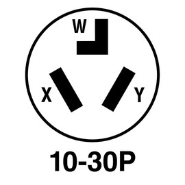 Legrand Pass & Seymour 3861CC6 30 Amp 125/250V 3 Pole 3 Wire Dryer Angle Plug, NEMA 10 30P, Black (1 Count)