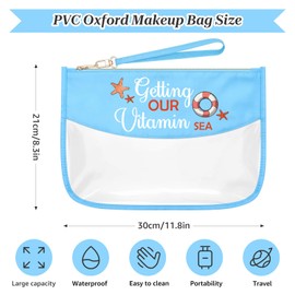 Ocean Themed Gifts for Women Blue Makeup Bags with Zipper Cruise Ship Themed Gifts Girls Weekend Gifts for Beach Cosmetic Travel Bag Organizer Sea Lover Gifts for Sister Daughter