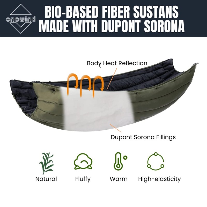 Onewind Camping Hammock Underquilt, Dupont Sorona Insulation Under Quilt, Lightweight