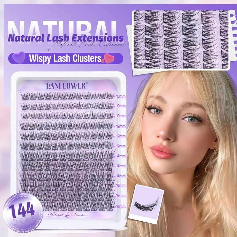 Natural Lash Clusters Kit Wispy Lash Extension Kit Waterproof Lash