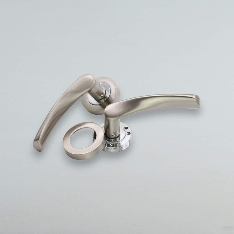 Infinity Decor Twisted Lever Door Handles on Rose - Latch