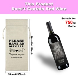 Engagement Gifts for Couples Engagement Wine Gift Bags Newly Engaged Gifts for Bride and Groom Her Him Burlap Wine Bottle Cover Bag Getting Married Engagement Gift Newlywed Gift for Friends Couples