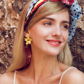 Womens Floral Gold Studs Earrings - 14K Gold Plated Earring,Personality Summer Big Flower Stud,Hypoallergenic Statement Chunky Ear Rings Aretes Trendy Jewelry,Christmas Birthday Party Gift for Her