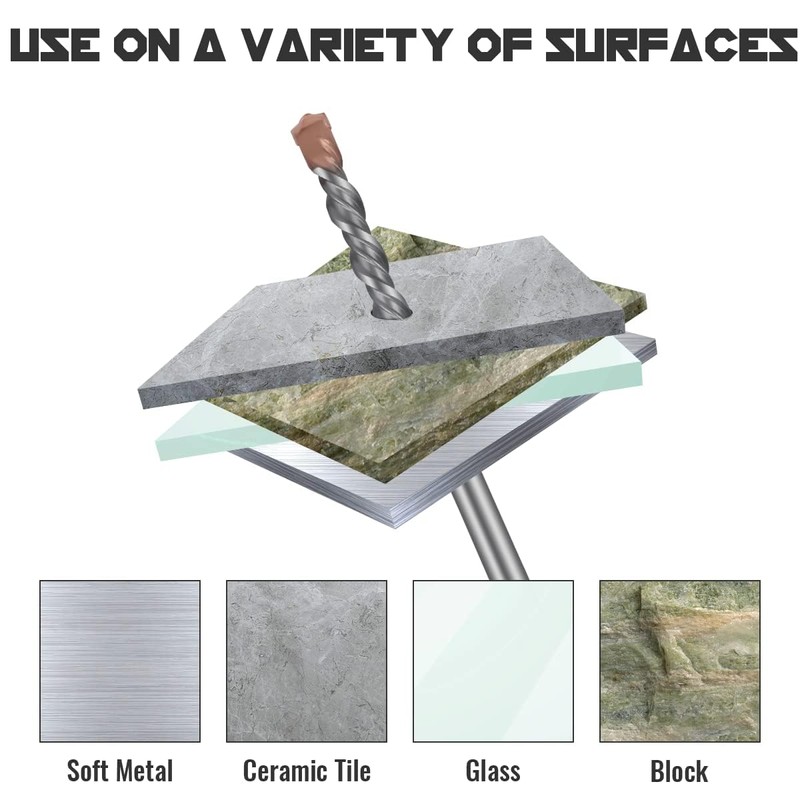 SDS Plus 3/8 Inch Masonry Drill Bits (13 Pack -