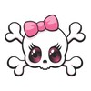 Vinyl Junkie Graphics Pink Bow Skull Sticker/Decal