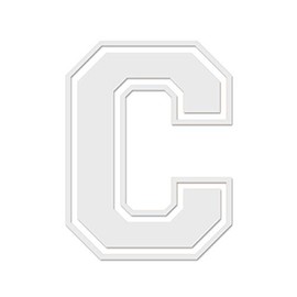 Applicable Pun Varsity Letter C - Vinyl Decal for Outdoor Use on Cars, ATV, Boats, Windows and More - White 4 Inches Tall
