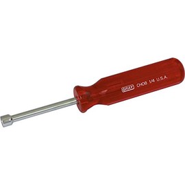 Gray Tools 1/4-Inch Nut Driver, 6-5/8-Inch Long, Red Handle