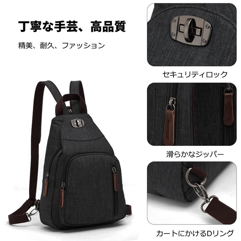 FANDARE Men's Mini Rucksack, One Shoulder Bag, Body Bag, 2-Way