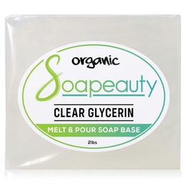 Soapeauty Clear Soap Base Glycerin Melt and Pour | Detergent Free | Natural Moisturizing Bar for Sensitive Skin & Soap Making, Easy to Cut | 2 LB