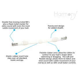 Harmony Fishing – Double Arm Rattle for fishing baits/lures (10 Pack)