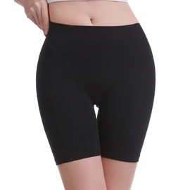 MELERIO Women's Slip Shorts, Comfortable Boyshorts Panties, Anti-chafing Spandex Shorts for Under Dress (3 Black, 4-6)