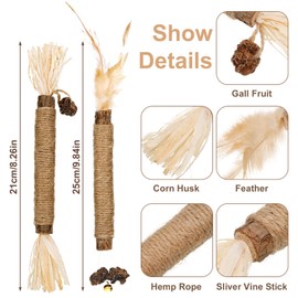 Dacitiery Silvervine Chew Sticks Cat Toys, 6 Pack Natural Cat Teeth Nip Cleaning Teeth Chew Catnip Toys for Indoor Cat Teeth Cleaning Kitten Teething and Stress Release