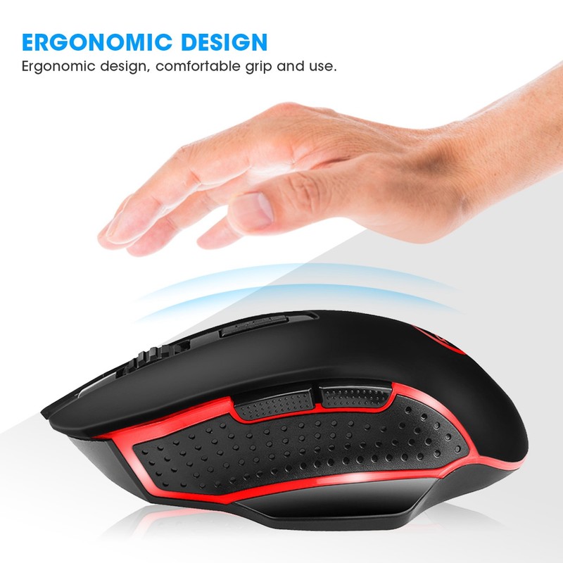 2.4G Wireless Game Mouse Black ABS Portable with Breathing Light