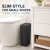 10L Slim Bathroom Trash Can with Press Top Lid, Black