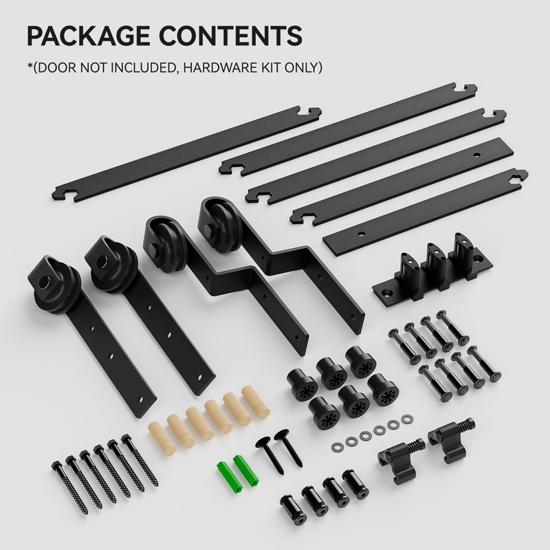 TOPCCJHHD 10 Feet Bypass Sliding Barn Door Hardware Kit for
