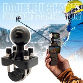 Motorcycle Camera Mount,Heavy Duty Handlebar Bracket | Double U Shape Bolt, Quick Release, Multifunctional Cycling Accessories for Outdoor Adventure