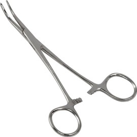 DEXSUR DEXSUR Precision Kelly Hemostat Forceps Locking Tweezers Clamp, Silver, 6.25 Inches, Curved Stainless Steel
