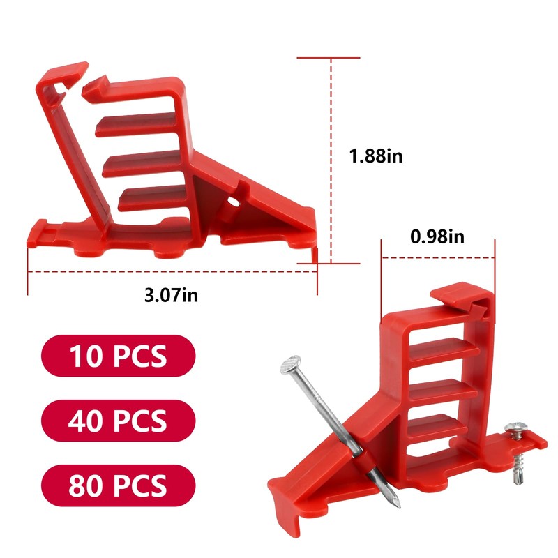 SIHAI 80 PCS Hammer-In Insulated Cable Staples, Heavy-Duty Multi-Cable Stacker