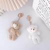 DPWOUM Brown Bear Pink Heart Keychain, Keychain Soft Cotton Key