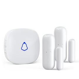 SECRUI Door Chime, Wireless Door Open Contact Sensor Alarm with 500ft Range, 58 Chimes and 5 Volume Levels for Business/Store/Home/Office When Entering, White