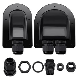VooGenzek 2 PCS Cable Entry Gland Solar Double Holes + Single Port, Solar Cable Gland Waterproof Housing, for Solar Panels, Motorhomes, Caravans, Boats, for Cable 6-12mm (Black)