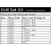 Ten Size Carbide Drill Bit Set .037" - .0465" #63#62#61#60#59#58#57