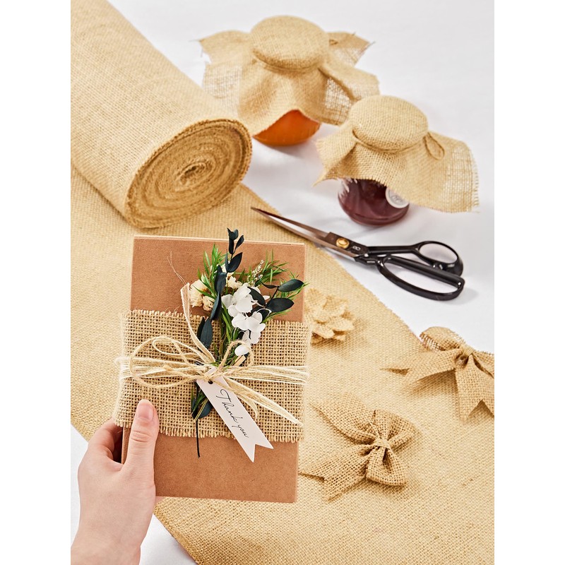 HEETA Jute Table Runner Roll 30 cm x 10 m,