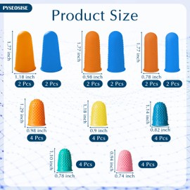 PYSEOSISE Gummi Fingerspitzen, 32 Stück Silikon Fingerschutz, Wiederverwendbarer Gummi Fingerlinge Mehrfarbig Fingerhüte für Gärtnern Geldzählen Sortieren Nähen Basteln