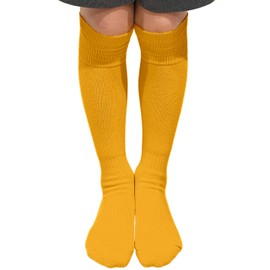 COUVER Kids Junior Multi-Sports Knee Socks w/Cushion, GOLDEN YELLOW, Youth Small, 1PR