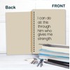 KRHFG Neutral Christian Spiral Notebook, Philippians 4:13 Bible Verse Journal,