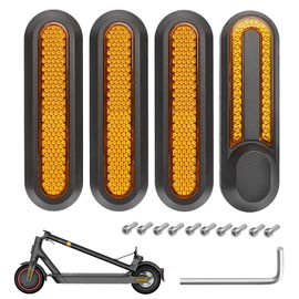 XPOOP 4 Pieces Reflective Strips Scooter Side Covers with Reflector Scooter Wheel Cover Reflective Strips Reflective Scooter Reflector Scooter Reflective Strips for Mi Pro 2 /M365/1S (Yellow)