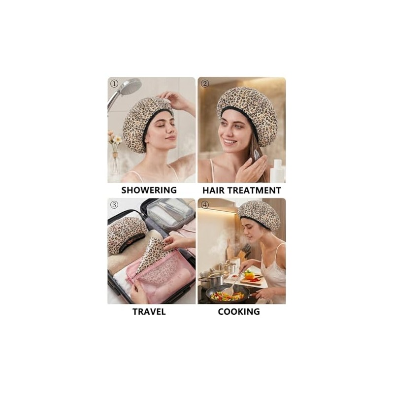 Auban Forro Rizo Mantiene Cabello Seco Gorro Ducha Mujer Baño