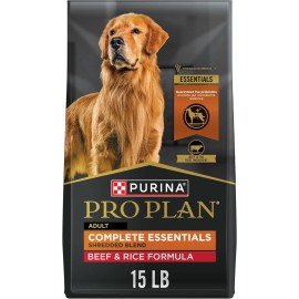 Purina Pro Plan Beef & Rice Dog Food – 15 lb, Dry with Probiotics