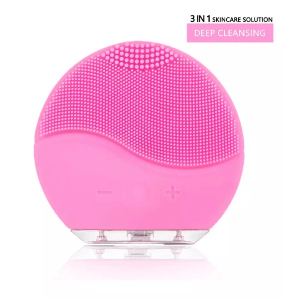 Unbranded Rechargeable Ultrasonic Face Deep Cleanser Silicone Brush Scrub Massage