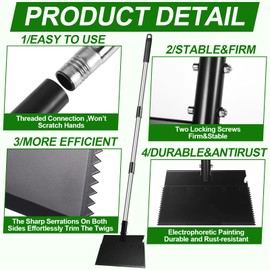 Garden Flat Shovel - Weeding Tool, 62 Inch Heavy Duty Multifunctional Garden Cleaning Shovels, Floor Scrapers Long Handle, Metal Weeding Scraper for Lawn Edging, Ice Scraper Snow Shovel
