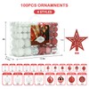 Aitsite 100 Pack Christmas Tree Ornaments Set Mini Shatterproof Holiday