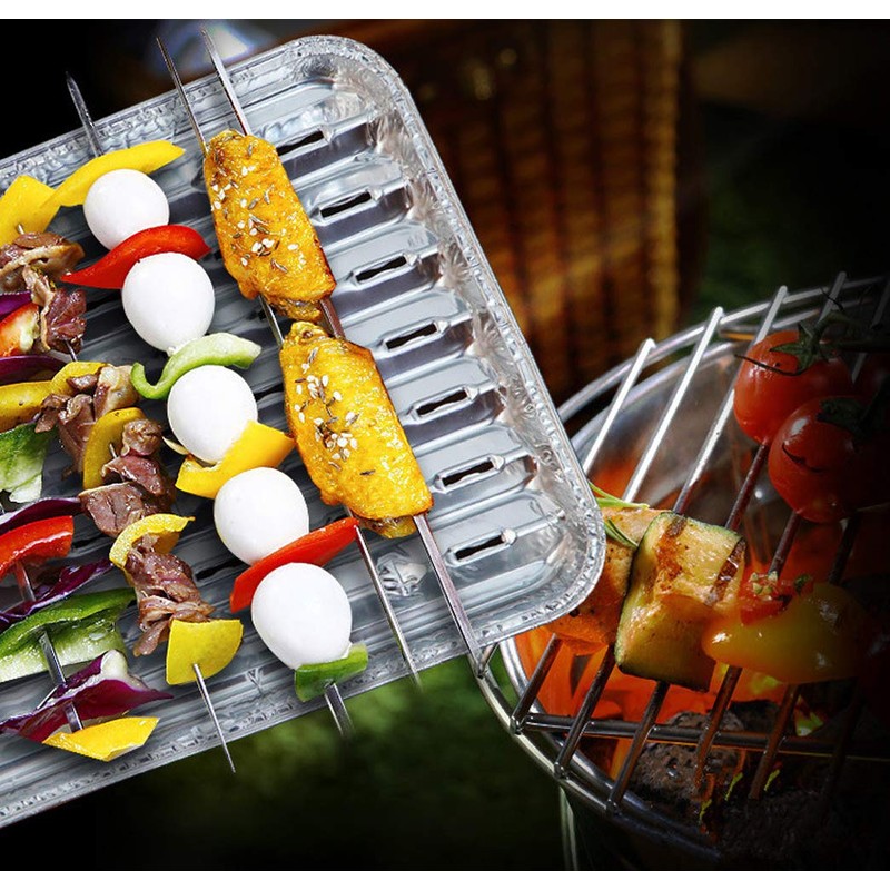 Yesland 30 Pack Disposable Aluminum Pans with Perforated Bottom for