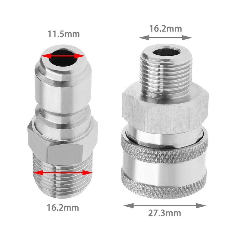 OTOTEC 1 Pair Pressure Washer Adapter 3/8 Inch BSP Male