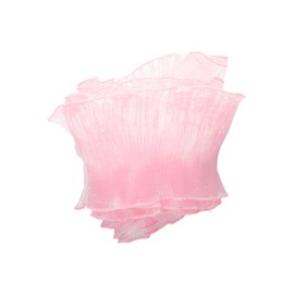 Tabanzhe 5 Yards Iridescent Ruffle Trim Fabric – Pleated Organza Ribbon Lace Fabrics for Dress,Costume,Crafts,DIY Sewing Decorations,Jellyfish Style Sheer Trimming(Pink)