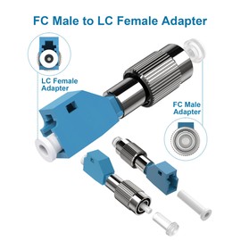 VANDESAIL 6 adaptadores FC macho a LC hembra, conector híbrido FC a LC monomodo convertidor de fibra óptica simplex 9/125 µm para localizador visual de fallos