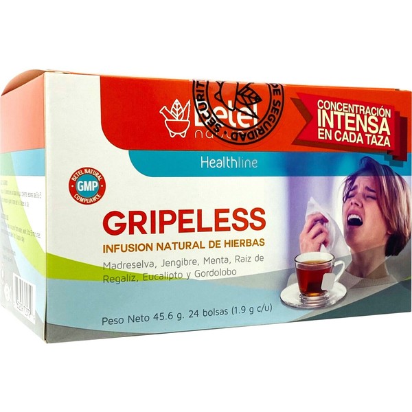 Gripless Tea - All Natural Aid for Cold and Flu - 24 Tea Bags - Betel Natural