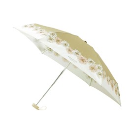 Moonbat [Paul and Joe] Rain Umbrella, Folding Umbrella, Women's, Work or School Commute, UV Protection, 5 Tiers Mini, Chrysantheme, 21-113-10978-12 Beige